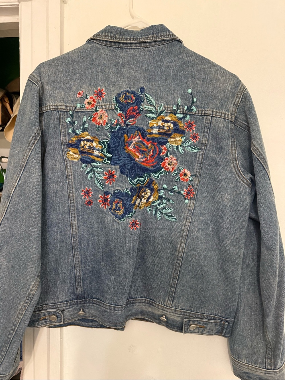Blu Pepper Light Blue Embroidered Denim Jacket